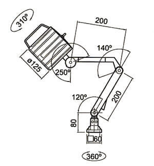 Lampa obrabiarkowa  240 V JWL-55NTM